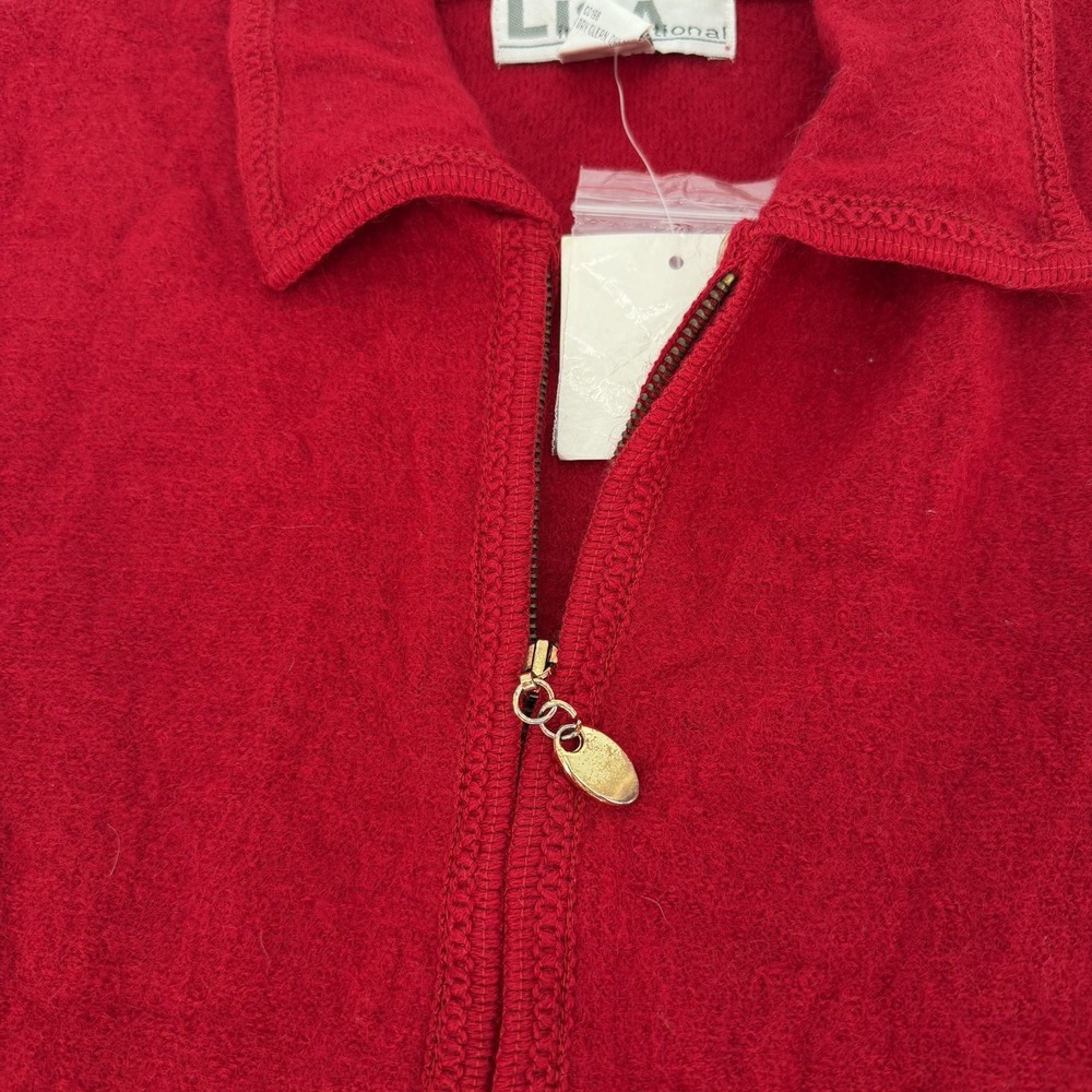 Lisa International Sz M Vintage Red Boiled‎ Wool Vest Campcore Hiking Outdoors - Picture 6 of 6